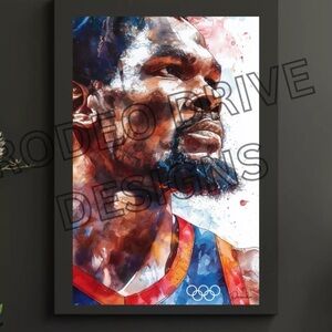 KEVIN DURANT USA OLYMPICS POSTER 11X17 ORIGINAL PRINT SIGNED BY DENARDAI
